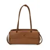 Bolsa de ombro acolchoada estilo Chanel transfronteiriça para mulheres, bolsa baguette de ombro de alta qualidade para o outono com padrão de lichia de grande capacidade para o dia a dia