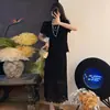 Traje Vestido de Encaje de Moda para Mujer 2026 Verano Nuevo Estilo Hueco Elegante Adelgazante Diseño Juvenil Conjunto de Dos Piezas