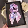 Bufanda de Seda de Moda Estampada Suave y Elegante para Primavera y Verano, Chal de Alta Gama, Bufanda para el Cuello con Protección Solar, Pañuelo Cuadrado Pequeño, Pañuelo para la Cabeza, Bufanda para Mujer