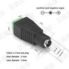 Adaptador de CC directo de fábrica tira de luces LED conector de tornillo de diadema de CC cabezal macho y hembra 2.1 poste de unión