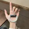Cor Doce Adequado para Pulseira Xiaomi Mi Band 8/9/10 Cordão Elástico Pulseira de Pulso Cor Degradê Design de Urso Simples Moda À Prova de Suor