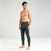 Leggings térmicos masculinos de liocel com joelheiras, calça fina de cashmere para outono, calça térmica de algodão, camada base justa, calça térmica para usar por baixo