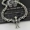 Personalidad punk europea y americana moda masculina europea y americana hip hop retro collar con forma de cruz de letras grueso 8 mm