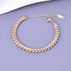 S38 Atacado Jóias Transfronteiriças Europeu e Americano Hip Hop Titânio Aço Tendência Simples Orelha de Trigo Aço Inoxidável 18K Pulseira de Ouro para Mulheres