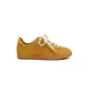 Aceitamos personalização de pequenos lotes de sapatos casuais femininos de couro legítimo, tênis esportivos versáteis com cadarço para aumentar a altura, tênis de cano baixo para o dia a dia.