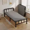 Cama individual plegable para uso doméstico, extra gruesa, simple, adecuada para siestas en la oficina, descansos de almuerzo en dormitorios, camas pequeñas para apartamentos de alquiler, cama de hierro para adultos