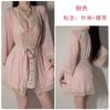 Pijama Feminino Estampado Elegante e Sedutor, Camisola Sexy de Cetim Macio com Renda, Robe, Conjunto para Relaxar 5632