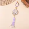 Pingente de Brocado Song com Lótus de Pedra Preciosa e Borlas de Pérola, Novo Estilo Chinês Hanfu Qipao Estilo Nacional Ornamento de Brocado Song