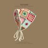 Turbante retro francés para mujer, turbante triangular de dopamina, para viaje, dulce, lindo, estilo artístico de ganchillo, banda para el cabello de punto, a la moda