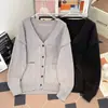 Suéter Cárdigan de Punto con Cuello en V Estilo Coreano de Moda Unisex Versátil Perezoso Neutro Holgado Casual para el Trabajo de Manga Larga Tejido