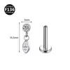 Novo piercing lábio unha 0,9 dentes F136 liga de titânio lua raio cone piercing lábio piercing orelha tragus zircônia 5A