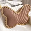 Almohada con Forma Retro con Relleno para Dormitorio, Ventana de Mirador y Sofá, con Patrón Floral de Mariposas Simple de Alta Gama