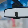 Fun-Q010 Gato Realista Personalizado Asomándose Decoración Embellecedora para Espejo Retrovisor de Coche Pegatina para Coche Autoadhesiva