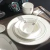 Juego de Vajilla con Borde Dorado, Vajilla de Hotel, Platos, Vajilla de Restaurante Específica de Hotel, Juego de Mesa Específico de Hotel, Clavado