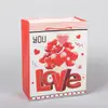 Bolsa de Regalo para el Día de San Valentín Estilo Ins Transfronterizo Bolso de Mano con Forma de Corazón Bolsa de Regalo Vertical Bolsa de Papel Kraft Blanco