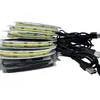 Tira de Luces COB Super Brillante con Control Remoto Enchufable, Tira LED Flexible de Bajo Voltaje Autoadhesiva de 5V para Gabinetes y Gabinetes de Vino