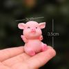 8 Enfeites de Micro Paisagem de Porco da Fortuna DIY Suculento Desenho Animado Decorativo Bolo Resina Artesanato Acessórios