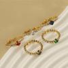 Traje de joyería simple de acero de titanio transfronterizo de 18k para mujer, anillo de circonita de acero inoxidable INS, pulsera de alta gama, joyería al por mayor