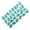 Wei Chen fondo plano forma de gota hebilla plana material de vidrio de cristal DIY cosido a mano taladro ropa zapatos cosido taladro doble agujero