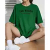 Camiseta de Manga Curta com Gola Redonda e Estampa Eef Estilo Novo Campus Europeu e Americano 2025