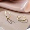 Pendientes geométricos de doble capa de plata de ley S925, pendientes simples y de moda, pequeña alegría del Hotel Druna con pendientes