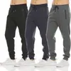 Moda de Rua Transfronteiriça Primavera e Outono Streetwear Cor Sólida Esportivo Bolso com Zíper Slim Fit Casual Cordão Calça Longa Masculina Atacado