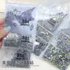 Atacado 1440 Malha Fundo Plano Strass Joias para Nail Art Popular Cor AB Redondo Grande Bolsa Diamante de Vidro Decoração de Unha