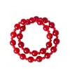Pulseira de Ágata Vermelha Duplo Círculo Natural Deslumbrante Estilo Igual ao de Zhao Lusi para Mulheres Pulseira da Sorte Giratória Venda por Atacado