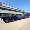 Nuevo Semirremolque de Transporte de Plataforma Baja con Tres Líneas, Seis Ejes, Escalera Hidráulica de Doble Sección Vehículo de Transporte de Plataforma Baja de 13.75 m