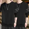 Sudadera de Cuello Redondo para Hombre, Marca de Tendencia Otoñal, Versátil Estampada Holgada de Manga Larga, Atuendo Unisex para Pareja, Top de Estudiante