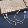 Nuevo Lanyard para Teléfono Anti-Pérdida con Flor de Cuentas Escarchadas de Colores Caramelo Colgante de Bolsa Reemplazable de Perrito de Dibujos Animados
