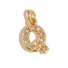 [Procesamiento Personalizado] Colgante de Acero Inoxidable con Incrustaciones de Diamantes de 26 Letras Estilo Europeo y Americano Transfronterizo para Collar y Pendientes DIY Accesorios Hechos a Mano