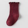 Calcetines de Algodón para Bebés Recién Nacidos y Niños Pequeños con Bordes Fruncidos, Ajuste Holgado, No Aprietan las Piernas, Algodón Grado A, Largo hasta Media Pantorrilla, para Primavera y Otoño