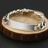 Venta al por mayor plata de ley 925 joyería personalizada moda simple cadena de tanque Joker coreano pulsera lisa hombre