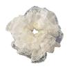 Estilo Francés Romántico Elegante Industria Pesada Doble Capa Plisado Encaje Anillo para el Cabello Intestino Grueso Accesorios para el Cabello Cuerda para el Cabello Flor para el Cabello Mujeres