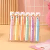 Caneta Fluorescente de Três Cores Coelho Cenoura Desenho Animado Borracha Macia Design Fofo Caneta de Presente Caneta para Diário Multicolorida Material Escolar para Estudante