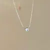 Novo design colar com pingente de diamante de seis garras banhado a ouro de alta qualidade para mulheres, corrente para clavícula, acessório de corrente para suéter de luxo discreto