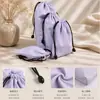 Bolsa de Couro PU Bolsa de Armazenamento Portátil Saquinho com Cordão de Couro Sintético Bolsa à Prova de Poeira para Joias Fones de Ouvido Bolsa de Embalagem para Presente Personalizada