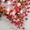 Guirlanda Decorativa em Forma de Coração com Tulipas para o Dia dos Namorados Transfronteiriça, Enfeite de Pendurar para Casa, Casamento, Parede Decorativa Rosa Brilhante