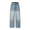 JEANS rectos estilo americano azul vintage FEE THE END para hombre, diseñados para hacer que las piernas parezcan más largas, pantalones casuales de corte holgado, K193