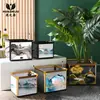 Novo Vaso de Flores Paisagem Chinesa Casa Vaso de Flores Nórdico Quadrado Grande Simples Sala de Estar Chão Absorvente Automático Atacado