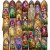 Estilo Novo Transfronteiriço 50 Peças de Adesivos de Janela Florais Retrô Materiais Criativos Sonhadores para Decoração DIY Adesivos Pet Transparentes à Prova d'Água