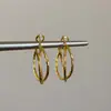 Diseño Sencillo y Elegante, Pendientes de Aro Trenzados de Doble Capa para Mujer, Únicos y Modernos, de Nicho, Lujo Ligero, Pendientes Versátiles