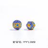 Cuentas de Tambor Mariposa Cloisonné, Cuentas de Barril, Cuentas Sueltas, Tejido de Pulsera, Collar, Moda Tradicional, Azul Quemado, Cuentas Espaciadoras Hechas a Mano para DIY