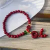 Pulsera Roja de Hilo del Año Zodiacal para Mujer, Pulsera de Cuentas Estilo Chino, Atrae Riqueza, Buena Suerte, Colgante de Seguridad, Calabaza, Joyería de Bolsa de la Suerte