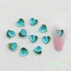 Novos acessórios de nail art de pêssego com fundo transparente bicolor, celebridade da internet, borda dourada, coração de cor mista transparente, acessórios para capa de celular DIY