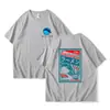 Venda Quente Transfronteiriça Primavera e Verão Novo Estilo Japonês Fresco Tendência Marca Estampada Gola Redonda Manga Curta Casal Estudante Camiseta Top Unissex