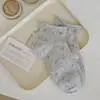 Meias Florais Modernas para Mulheres, Estilo Fino para Primavera e Verão, Meias Curtas Doces com Borda Enrolada, Absorventes de Suor, Respiráveis, Anti-Pilling, Meias Curtas Sem Costura