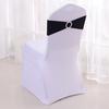 Funda para silla con correa elástica con hebilla de diamante sin atar, para banquete de hotel, boda, evento, aro decorativo con lazo en el respaldo