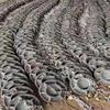 Suporte rodoviário de aço fundido coluna de cadarço de corrente de ferro de mineração sapatos de ferro resistência a alta pressão